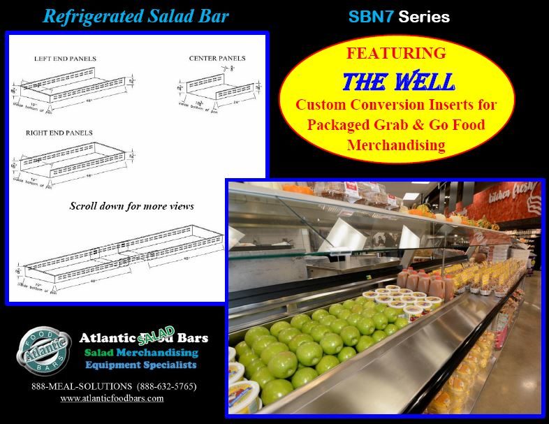 Atlantic Food Bars - Effectively and Temporarily Convert Your Salad Bar to Grab & Go Packaged Food Merchandising with The Well - Shown on In-Line Refrigerated Salad Bar - SB13839N7_Page_2