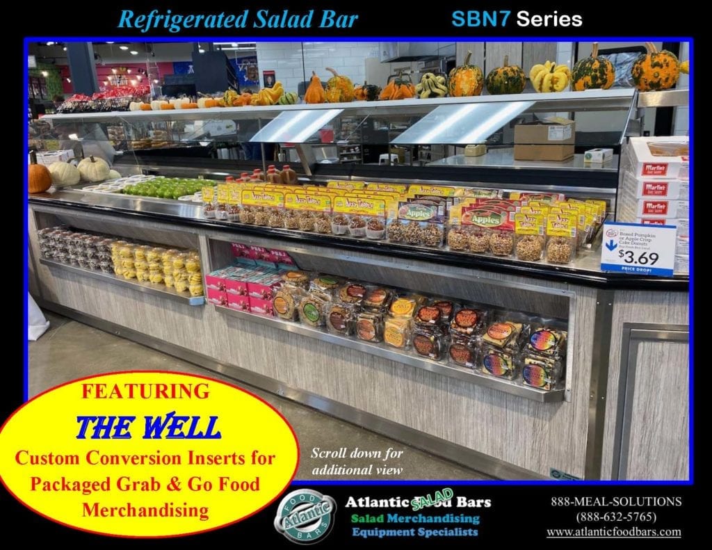 Atlantic Food Bars - Effectively and Temporarily Convert Your Salad Bar to Grab & Go Packaged Food Merchandising with The Well - Shown on In-Line Refrigerated Salad Bar - SB13839N7_Page_4
