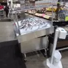 Mobile Iced Seafood Display Case with Canopy - transforMerchandiser - Atlantic Food Bars - MIT4836-SSKT-CKT-WSKT 2