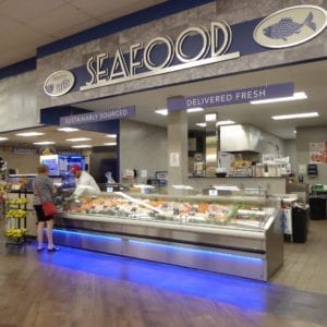 Refrigerated Seafood Case with LED Lighting - Atlantic Food Bars - (2) FSCN9642-LED 1