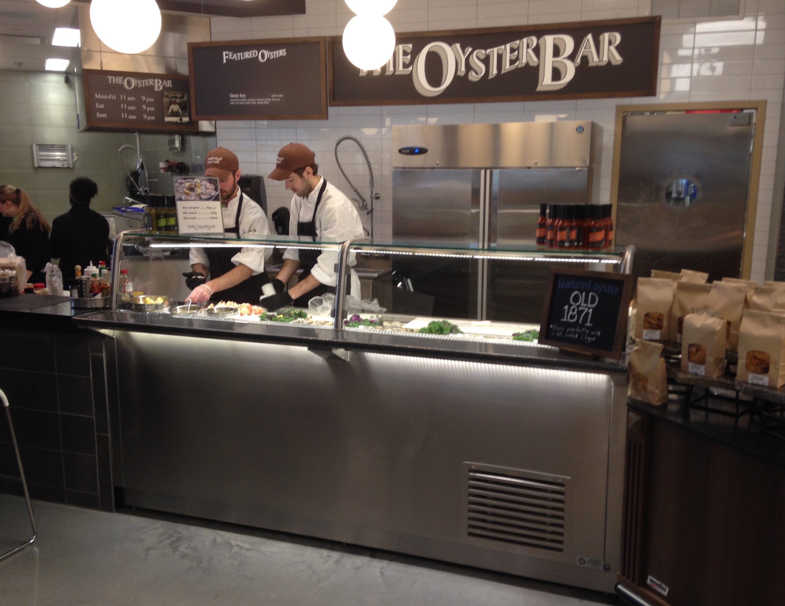 oyster bar display kitchen