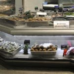 Custom Angled Ice-Only Non-Refrigerated Seafood Case with Front Grab and Go Bunkers - Atlantic Food Bars - FSM-KK 4