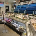 Custom Angled Ice-Only Non-Refrigerated Seafood Case with Front Grab and Go Bunkers - Atlantic Food Bars - FSM-KK 5
