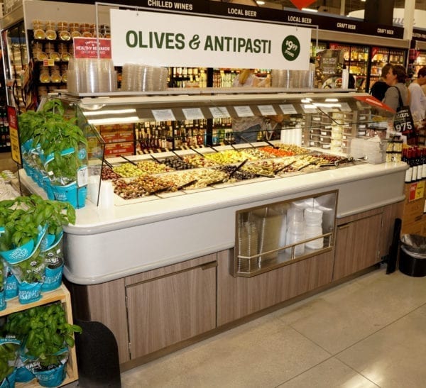 Narrow Air Underflow Refrigerated Island Salad & Olive Bar - Atlantic Food Bars - CISB7352 1