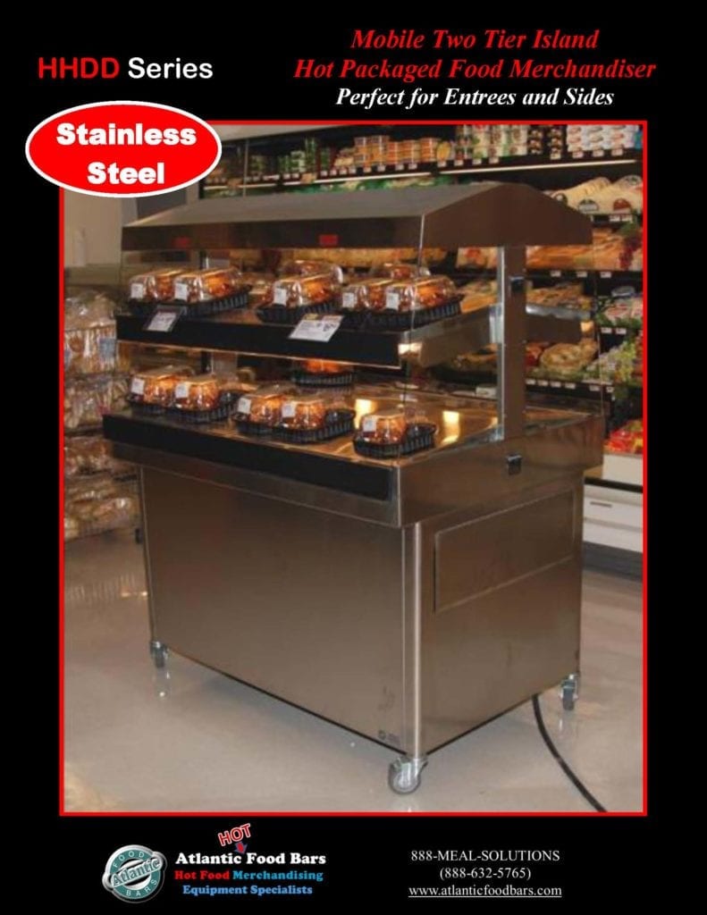 Atlantic Food Bars - Stainless Steel or Powder Coated Hot Food Merchandiser - Mobile 2-Tier Fresh, Hot BBQ Display Case for Grab & Go Sales - HHDD5136_Page_2