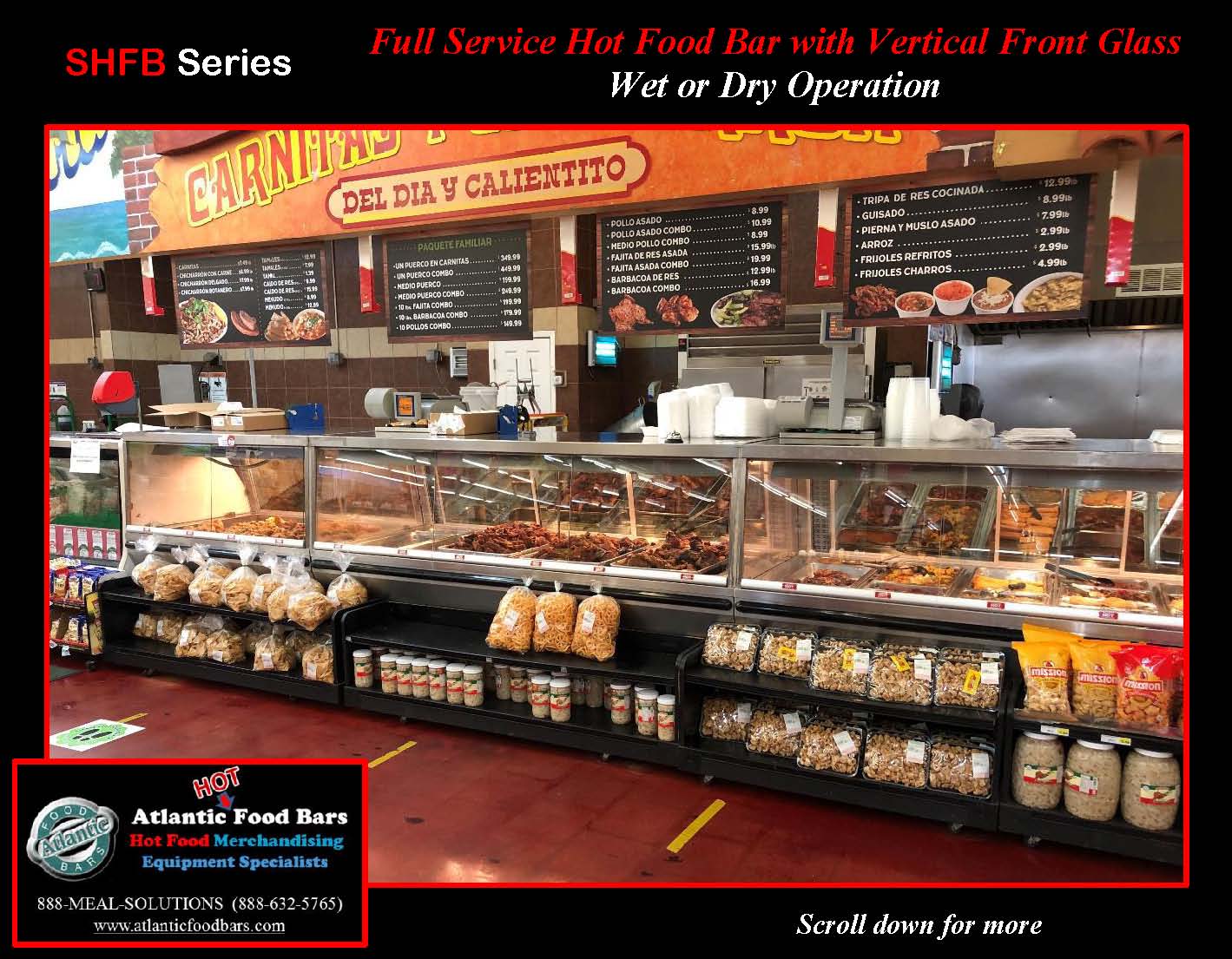Atlantic Food Bars - Full Service Hot Food Bar with Vertical Front Glass - Wet or Dry Operation - SHFB_Page_1