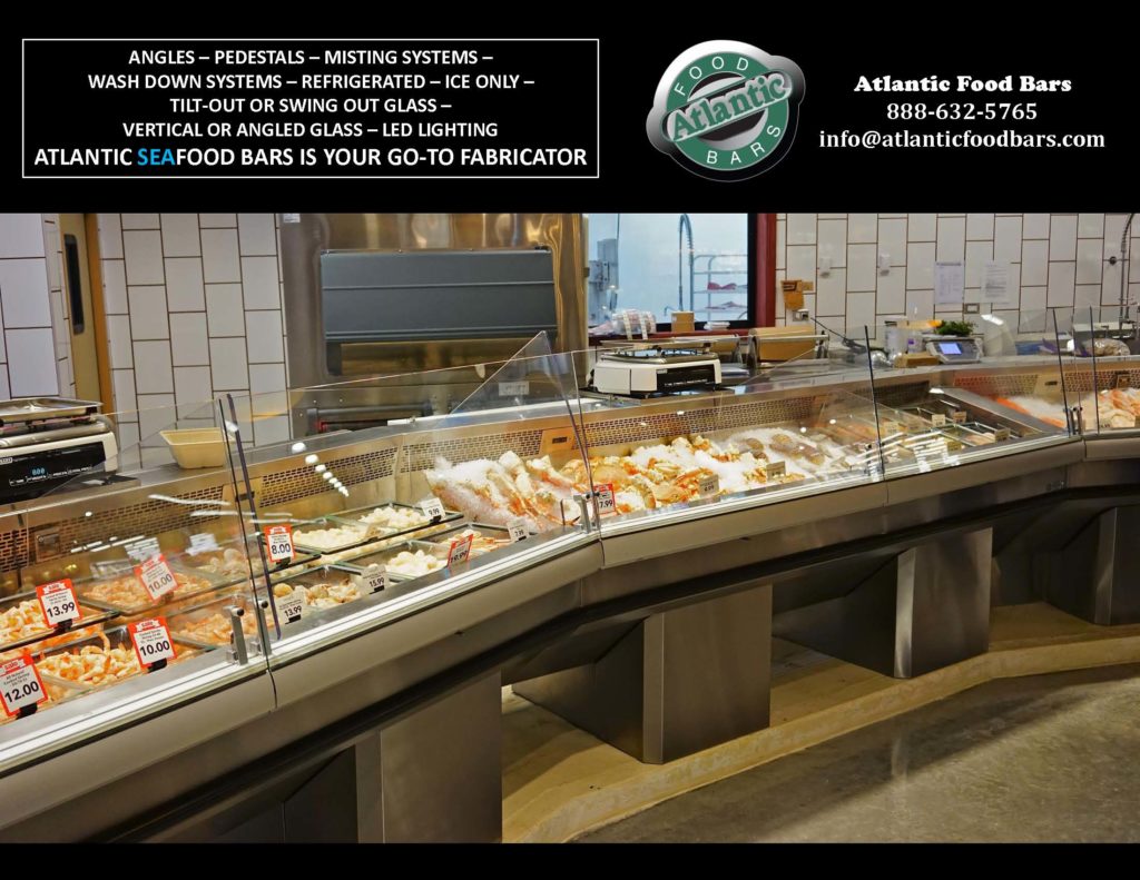 Atlantic SEAFood Bars - Seafood Merchandisers with Angles, Pedestals, LED Accent Lighting, Misting Systems and more 2