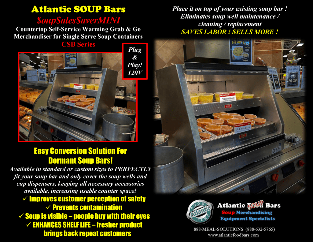 Atlantic Food Bars - MINI Soup Sales Saver 2 level Grab and Go Soup Countertop Merchandiser for Self Service Single Serve Containers - CSB Series_Page_1