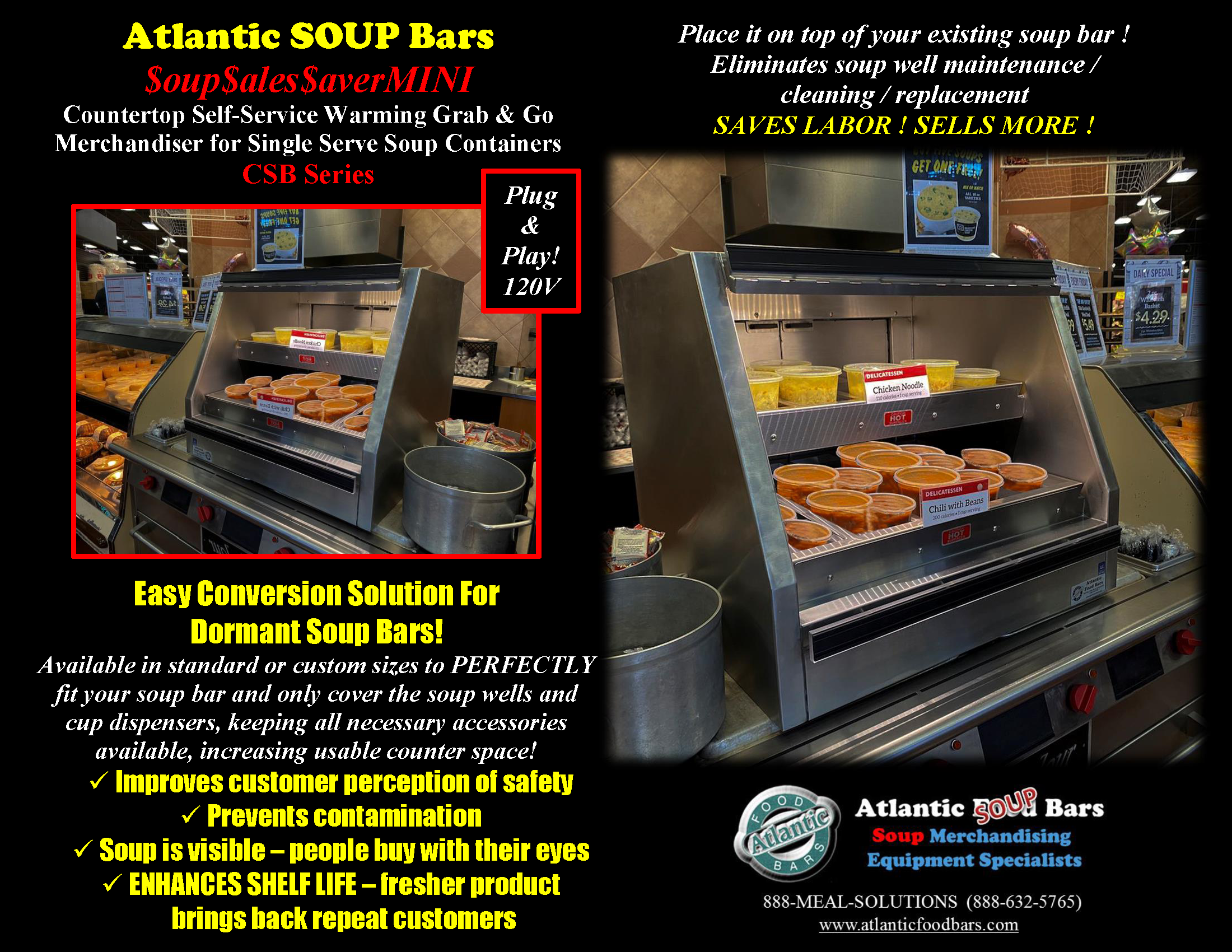 Atlantic Food Bars - MINI Soup Sales Saver 2 level Grab and Go Soup Countertop Merchandiser for Self Service Single Serve Containers - CSB Series_Page_1