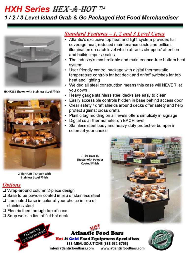 Atlantic Food Bars - One Two Three Level Hot Packaged Food Hexagon Merchandiser - HXH Series_Page_1