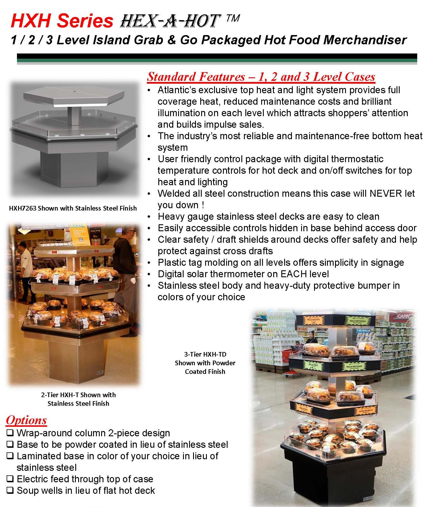 Atlantic Food Bars - One Two Three Level Hot Packaged Food Hexagon Merchandiser - HXH Series_Page_1