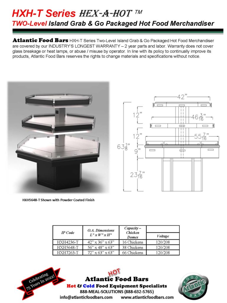 Atlantic Food Bars - One Two Three Level Hot Packaged Food Hexagon Merchandiser - HXH Series_Page_3
