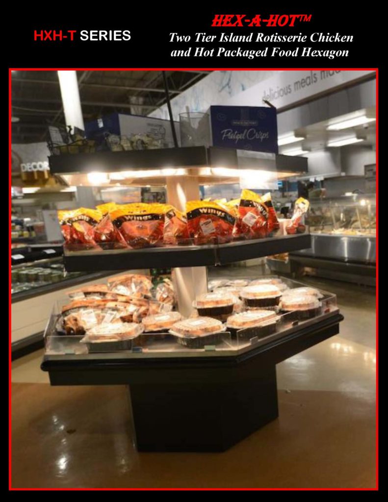 Atlantic Food Bars - Two Level Hot Packaged Food Hexagon Merchandiser - HXH-T Series