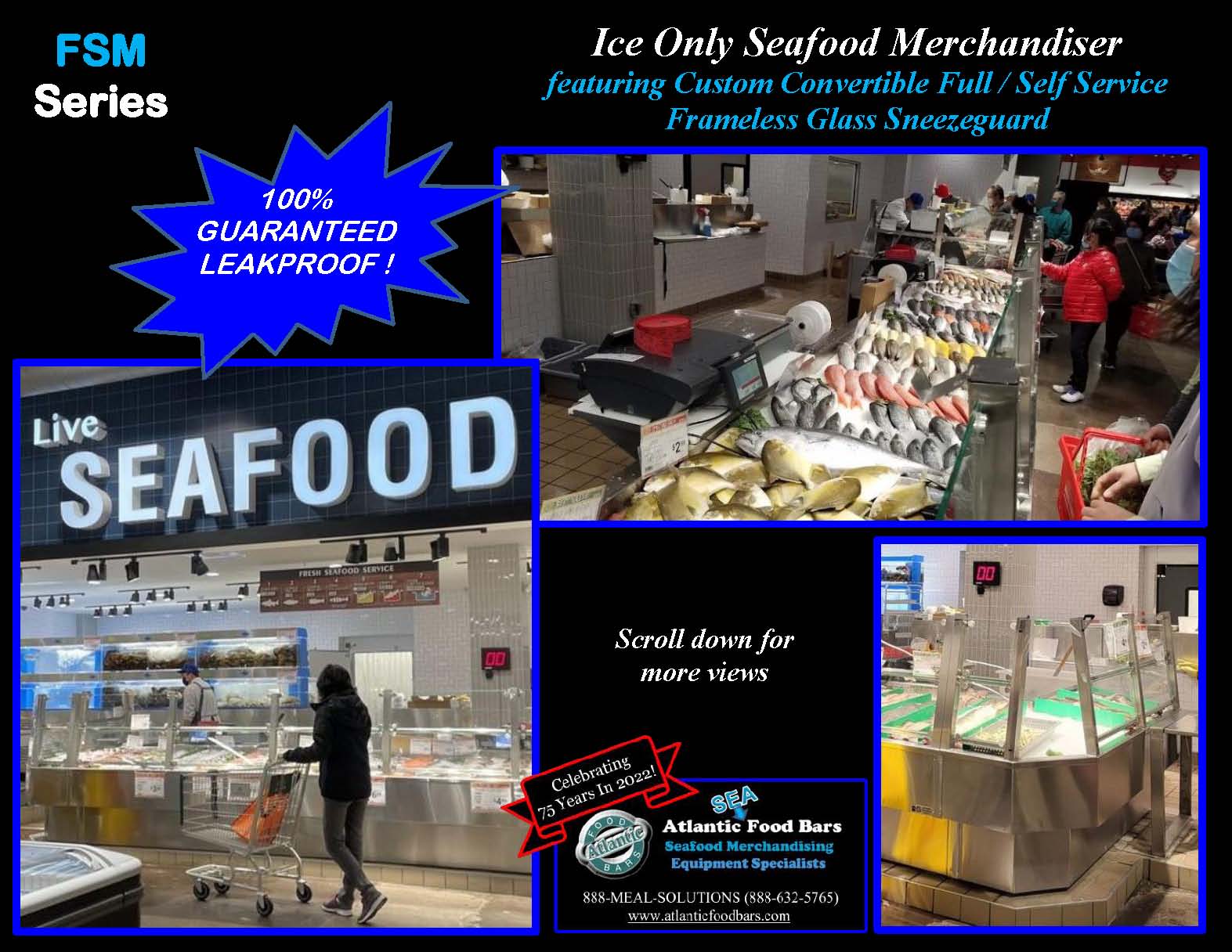 Atlantic Food Bars - Ice Only Seafood Lineup with Custom Angle and Convertible Service Sneezeguard - FSM_Page_1