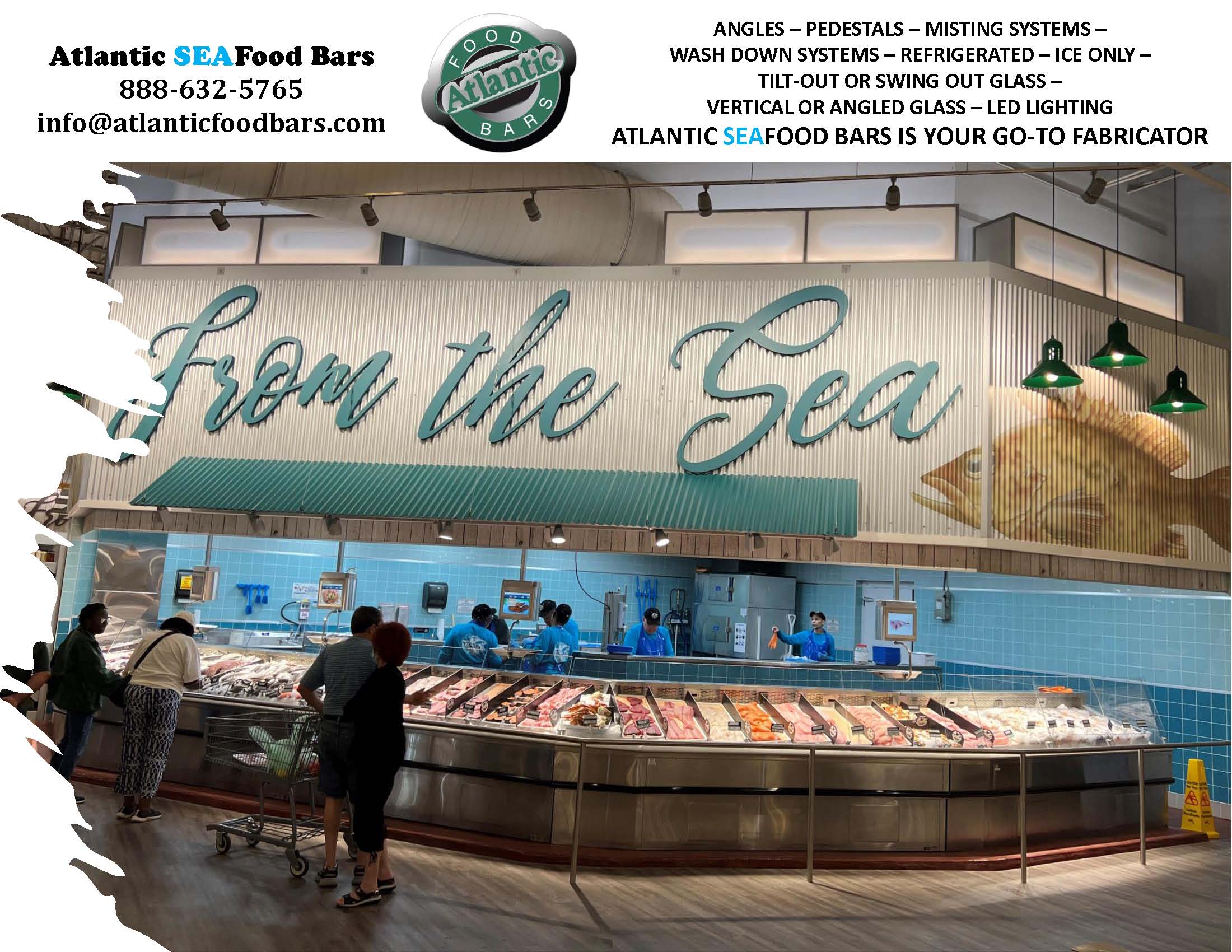 Atlantic SEAFood Bars - From The Sea - Refrigerated FSCN Angled Seafood Merchandising Lineup