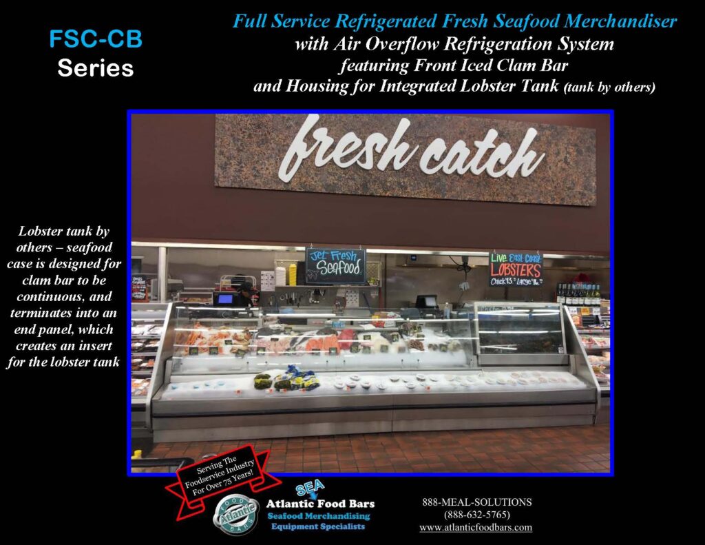 Atlantic Food Bars - Refrigerated Seafood Case with Front Grab & Go Bunker and Section for Integrated Lobster Tank - FSC-CB_Page_2