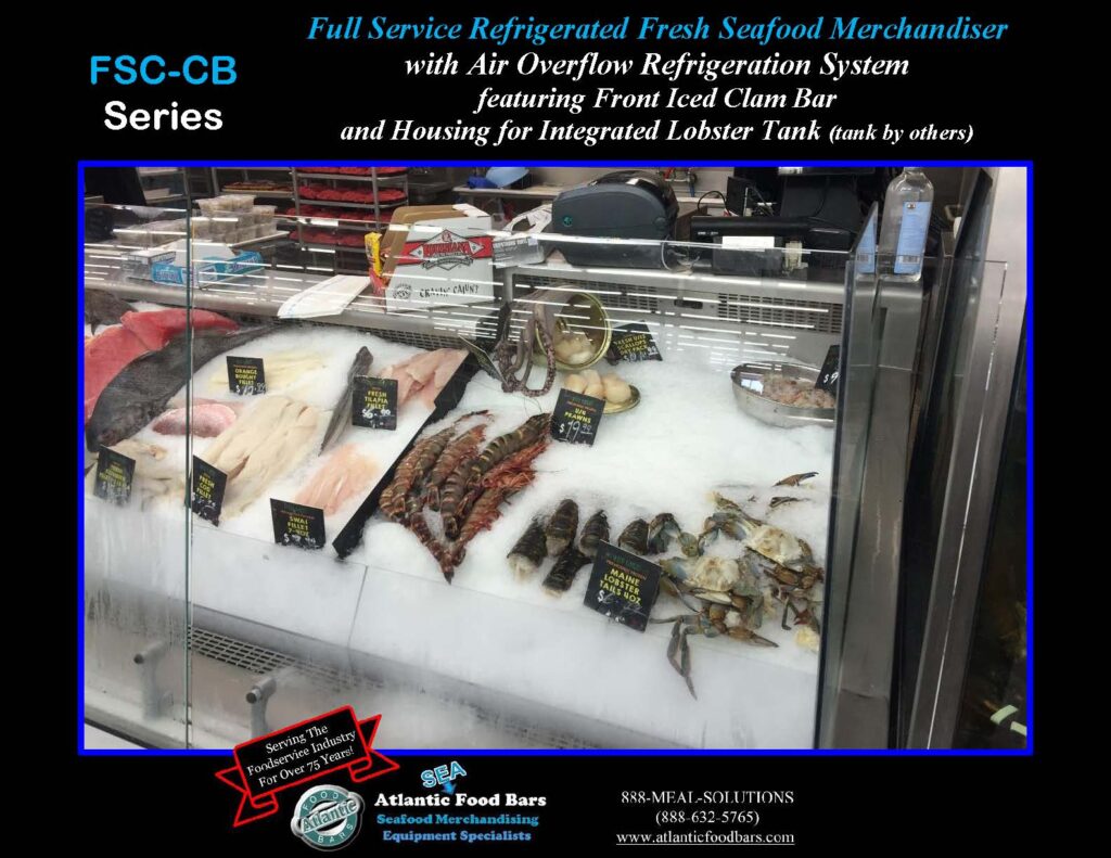 Atlantic Food Bars - Refrigerated Seafood Case with Front Grab & Go Bunker and Section for Integrated Lobster Tank - FSC-CB_Page_3