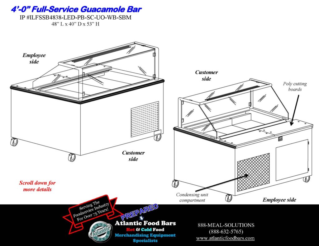 Atlantic Food Bars - 4' Full Service Mobile Guacamole Station with Self Contained Refrigeration - ILFSSB_Page_2