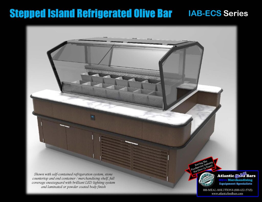 Atlantic Food Bars - Stepped Island Refrigerated Olive Bar with Stone Countertop - IAB Page_1