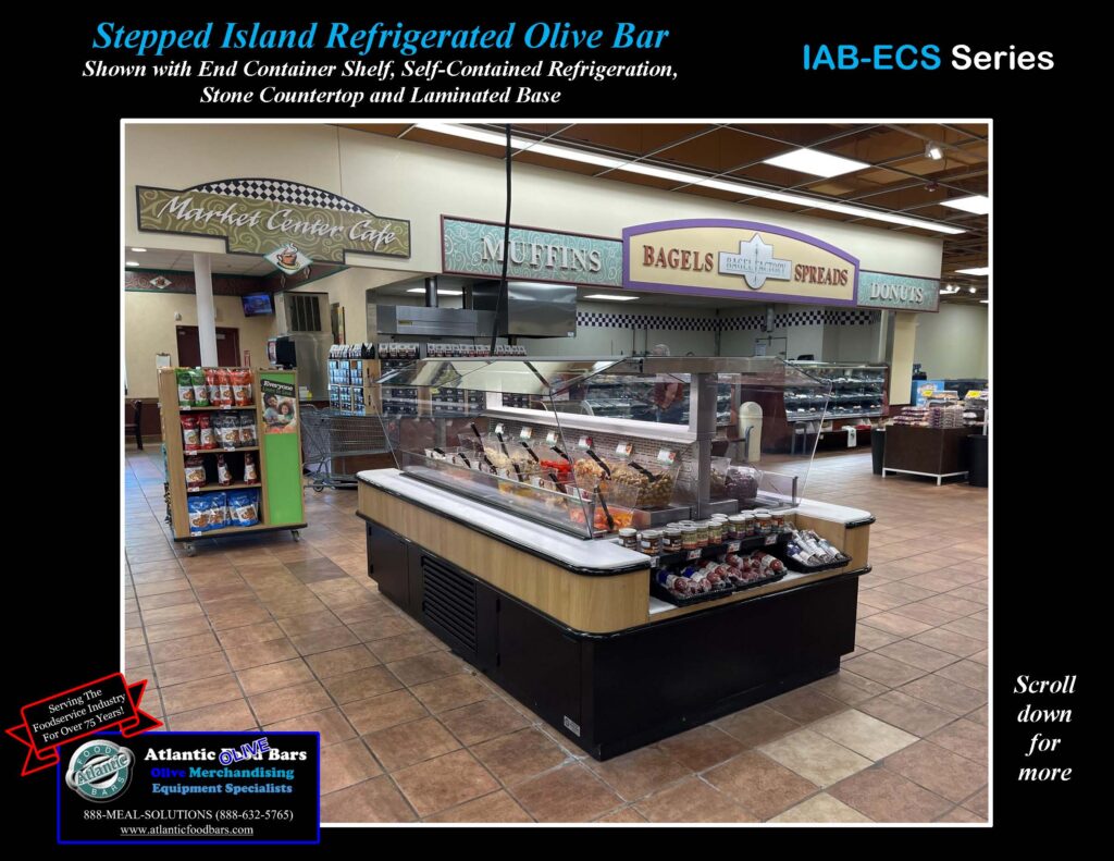 Atlantic Food Bars - Walkaround Refrigerated Olive Bar with Stone Counter and Packaging Shelves - IAB-ECS_Page_2