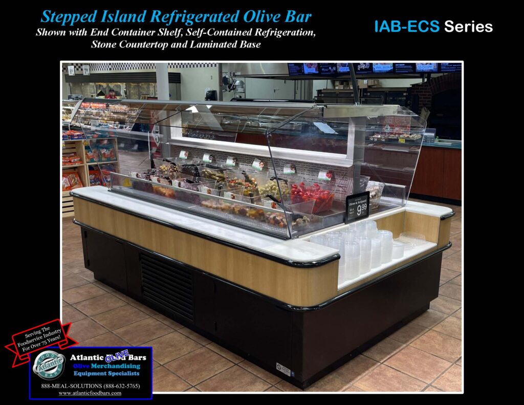 Atlantic Food Bars - Walkaround Refrigerated Olive Bar with Stone Counter and Packaging Shelves - IAB-ECS_Page_4