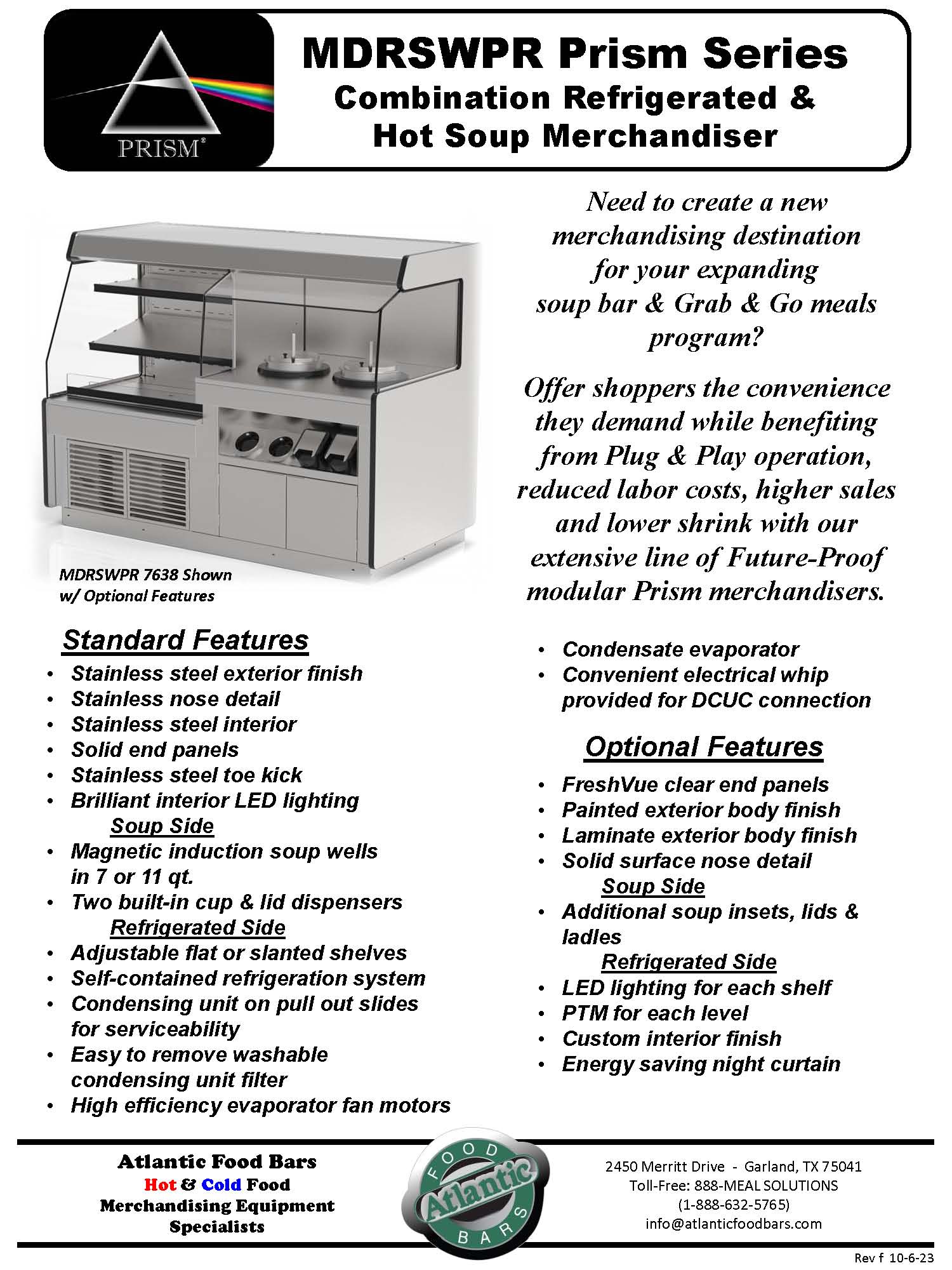 Atlantic Food Bars - Prism Series - Plug and Play Modular Merchandising System - Hot and Cold Grab and Go, Soup, Bulk Self Service - MDRSWPR MDRPR HFBPR_Page_2