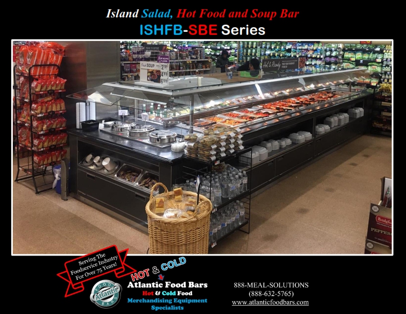 Atlantic Food Bars - Island Salad Hot Food and Soup Bar with Slanted Pan Rail End - ISHFB-SBE-SPR_002