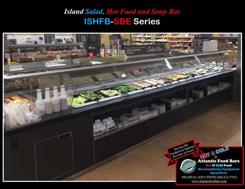 Atlantic Food Bars - Island Salad Hot Food and Soup Bar with Slanted Pan Rail End - ISHFB-SBE-SPR_003