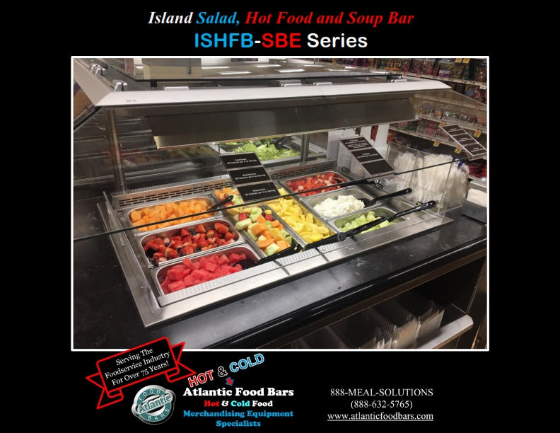 Atlantic Food Bars - Island Salad Hot Food and Soup Bar with Slanted Pan Rail End - ISHFB-SBE-SPR_004