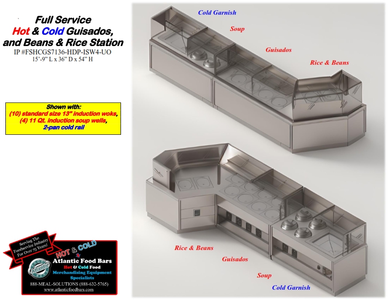 Atlantic Food Bars - Full Service Hot & Cold Guisados, Soup, Refrigerated Garnish, Hot Woks, Beans & Rice Station - FSHCGS Series_002