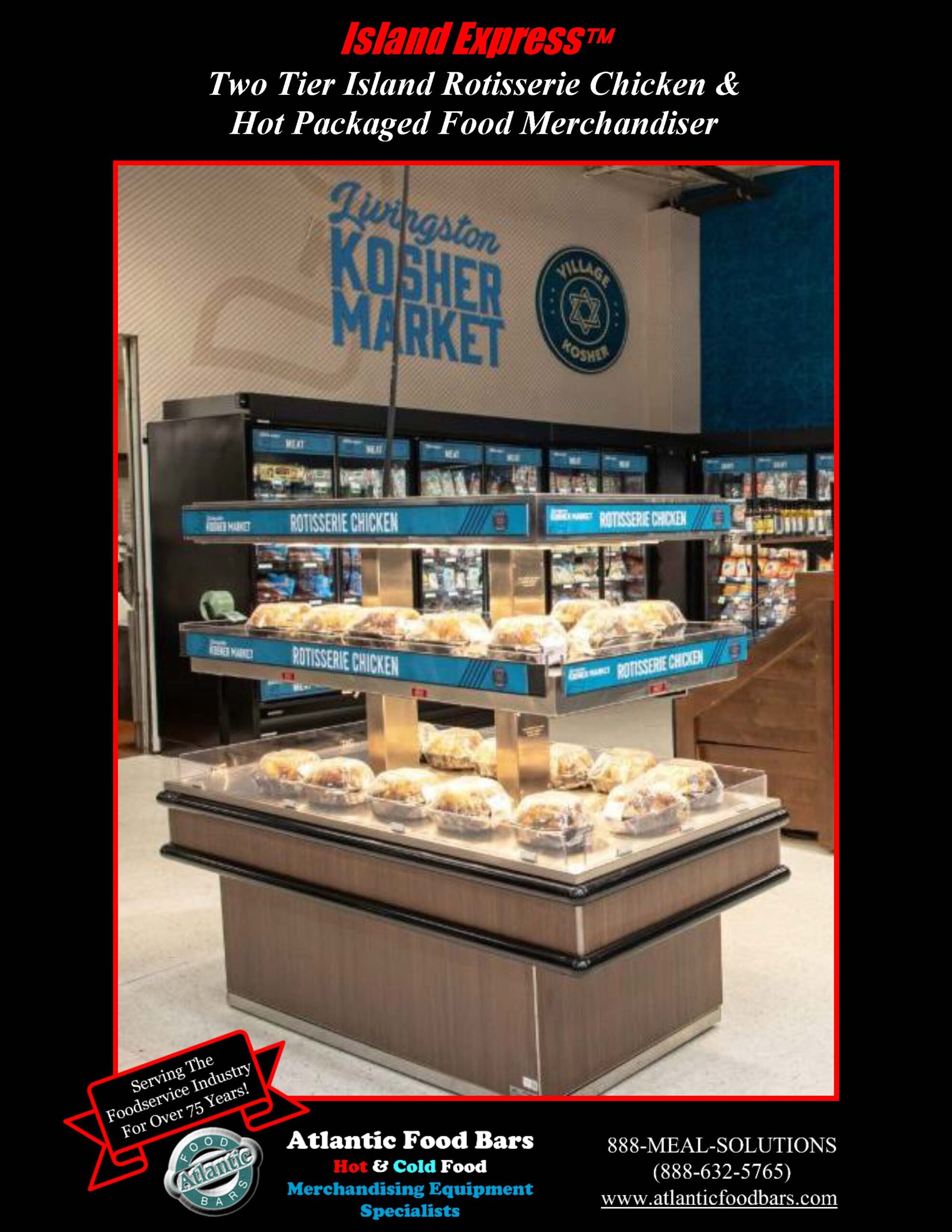 Atlantic Food Bars - 6' Narrow Island Express for Kosher Markets - IMN7232