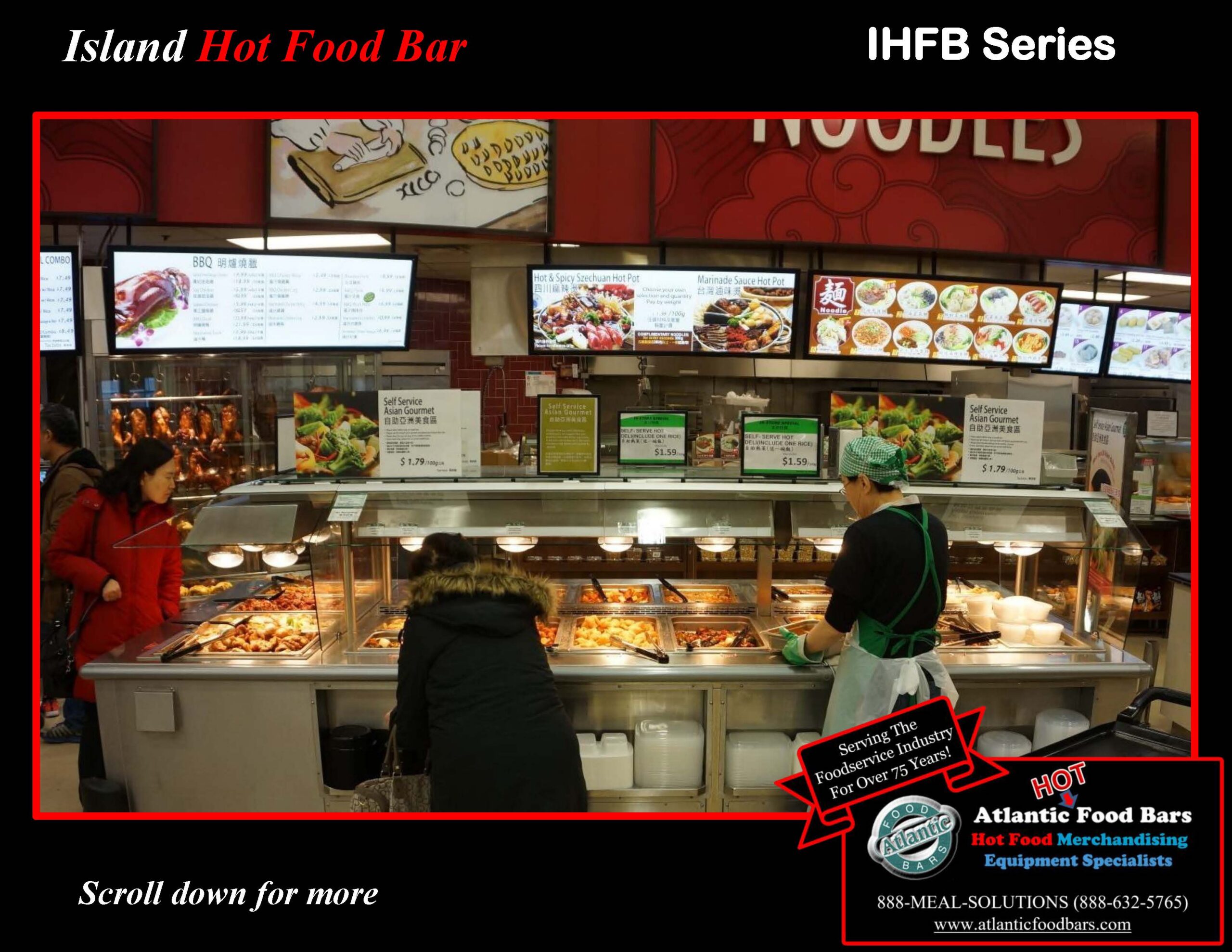 Atlantic Food Bars - IHFB-SBEAW2-ISW5 Asian Market Hot Food Bar with Cut Sheets