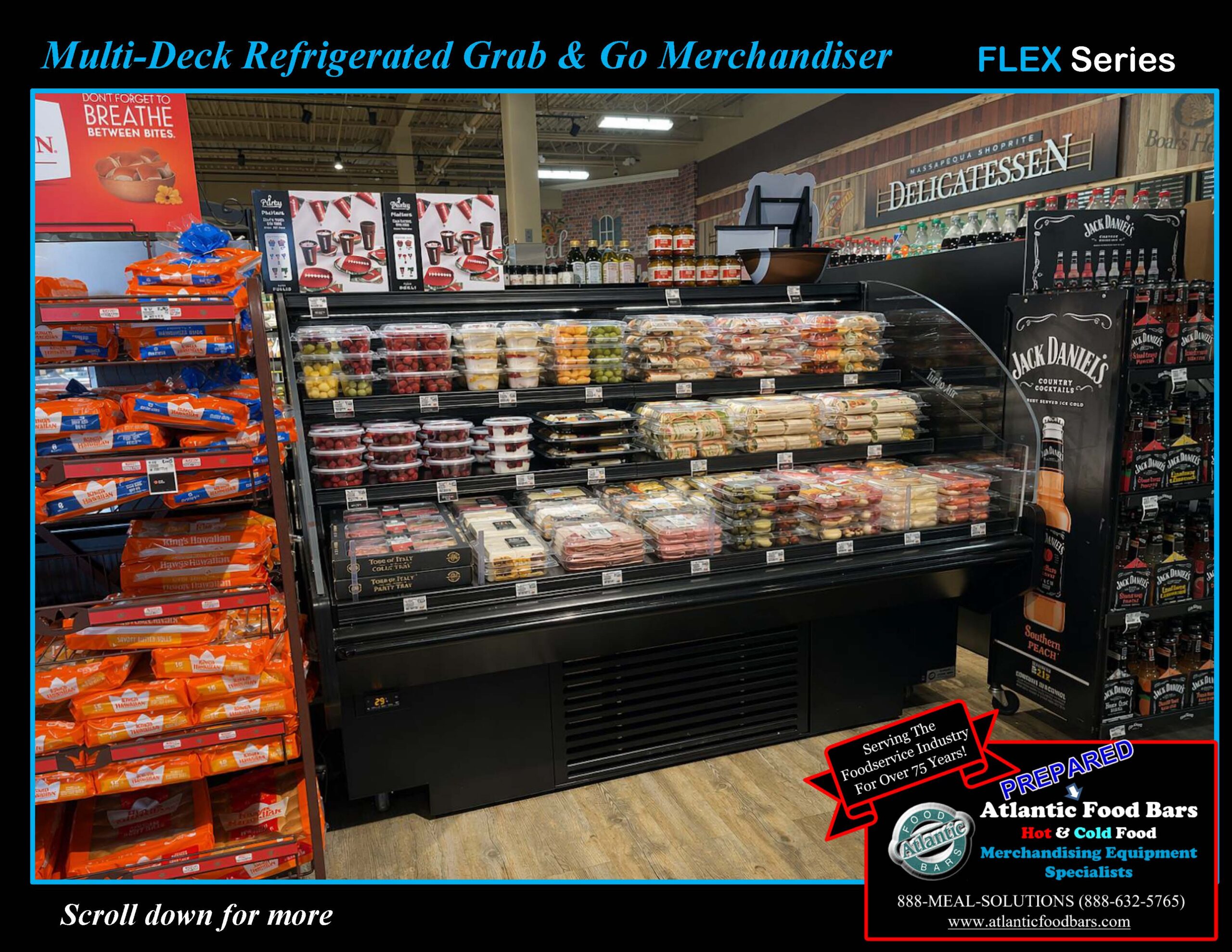 FLXC7248 FLEX Series Self-Contained Refrigerated Multi-Deck Merchandiser for Packaged Foods