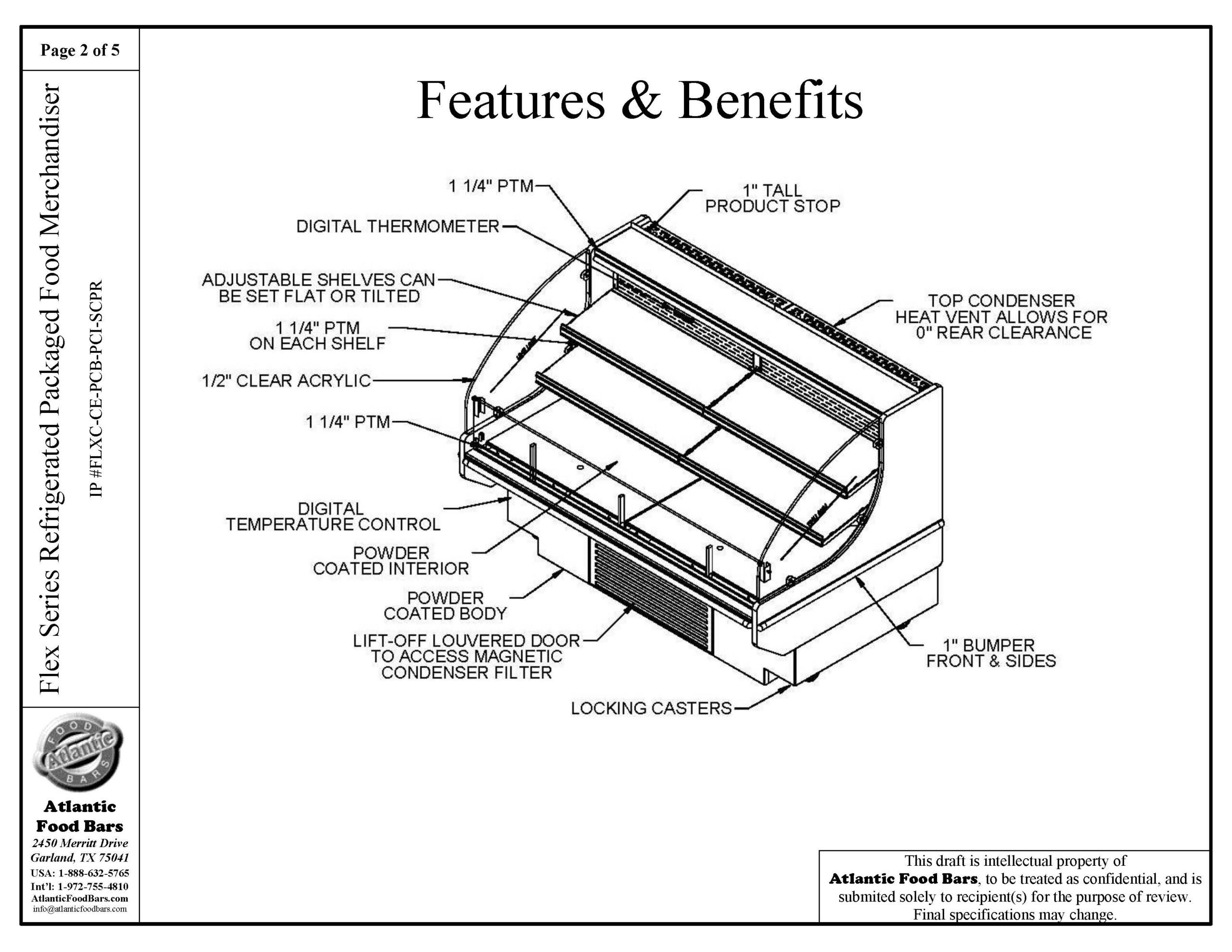 FLXC7248 FLEX Series Self-Contained Refrigerated Multi-Deck Merchandiser for Packaged Foods 